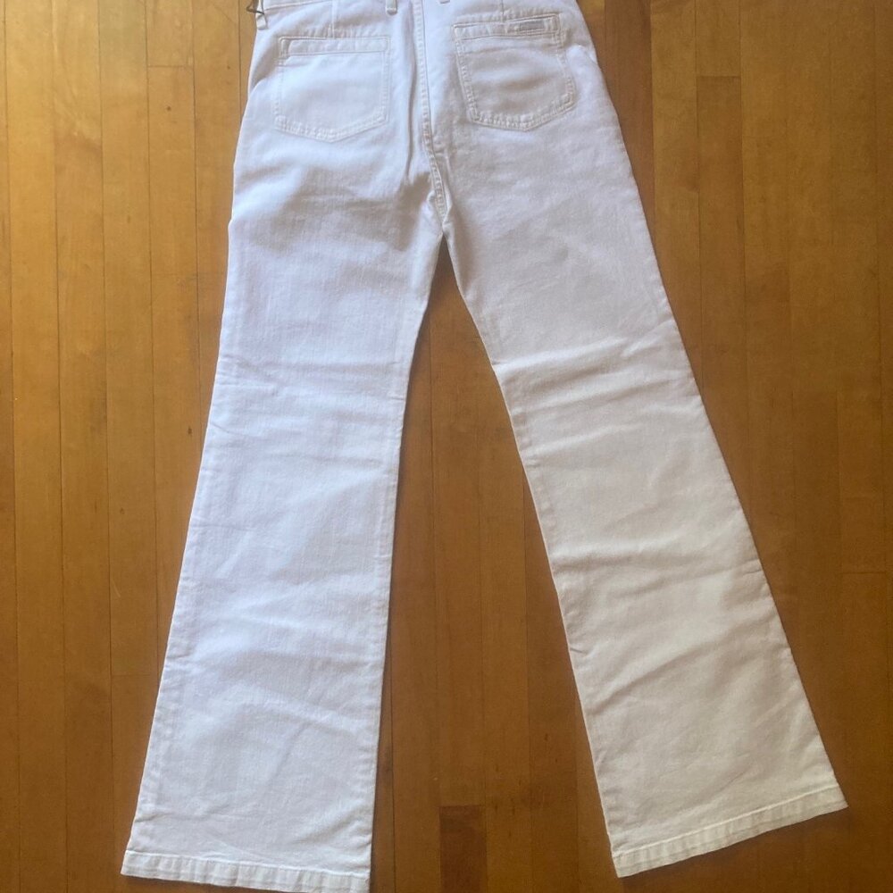 White 7 for All Mankind flare leg jeans